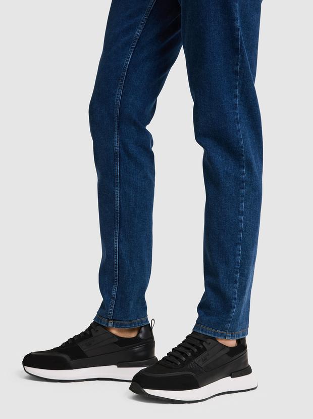 Siyah %100 Deri Sneaker Ayakkabı