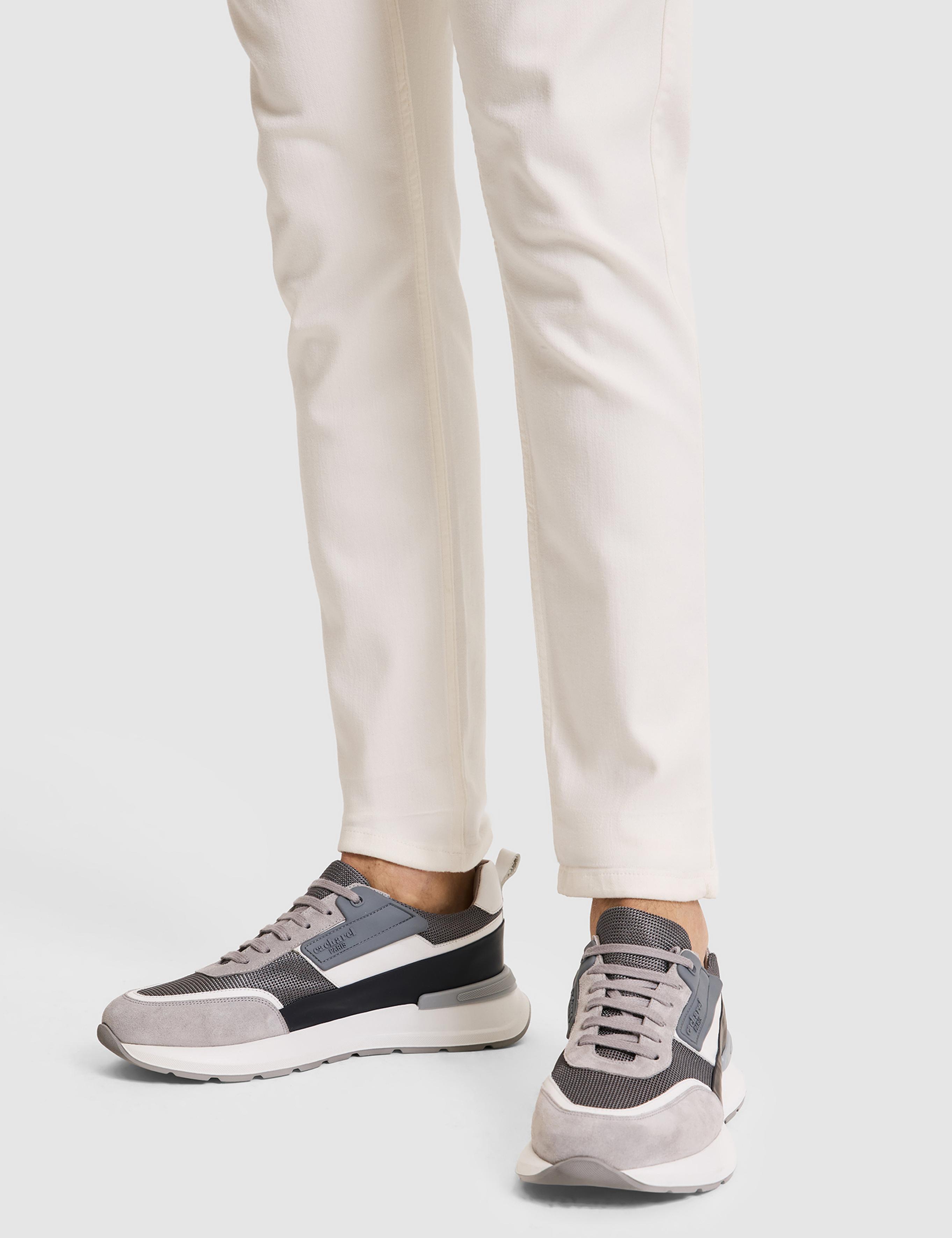 Açık Gri %100 Deri Sneaker Ayakkabı - 50322768004