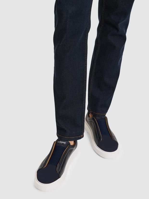 Lacivert %100 Deri Casual Ayakkabı
