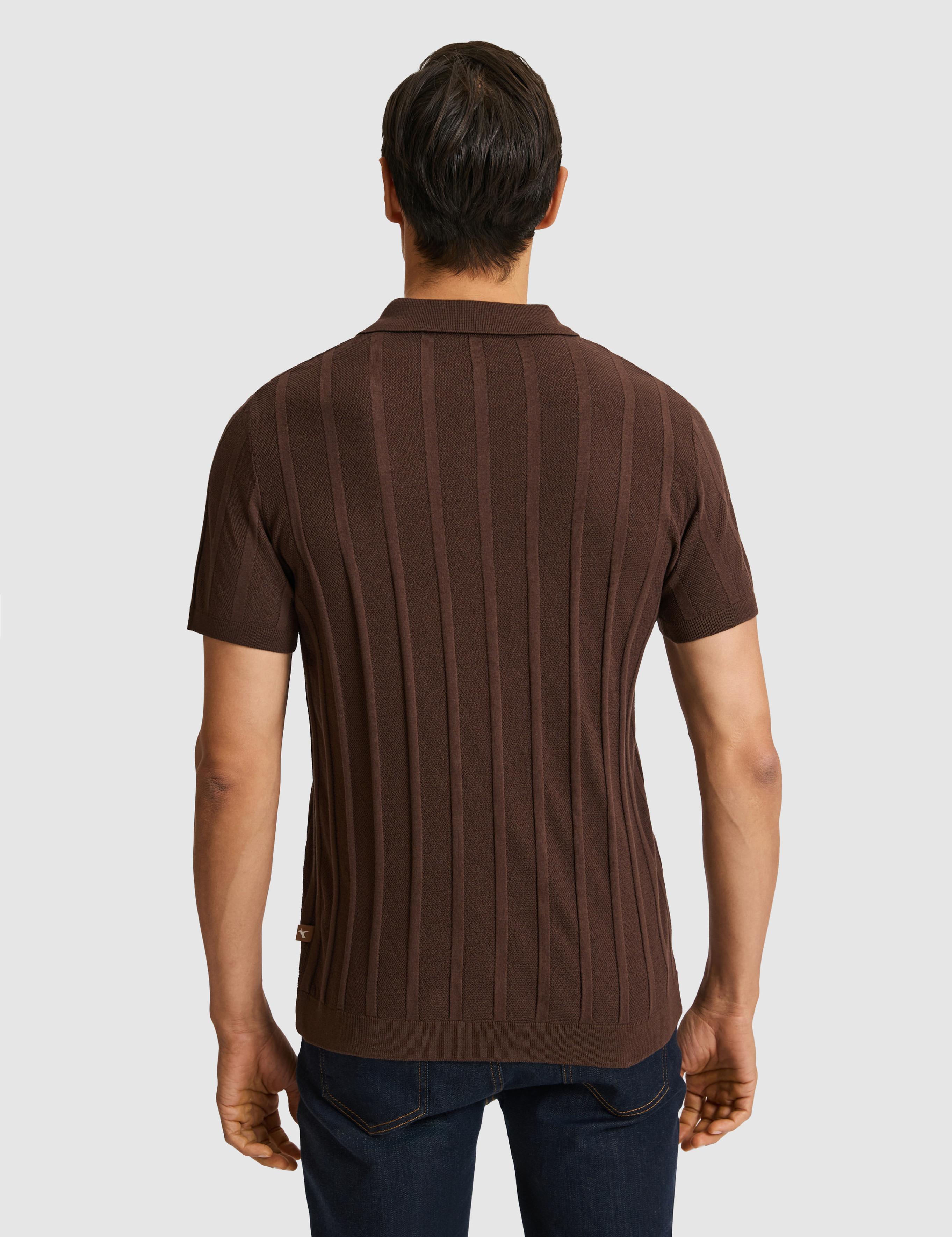 Kahverengi Slim Fit Pamuk Karışımlı Polo Yaka Triko T-shirt - 50328370019