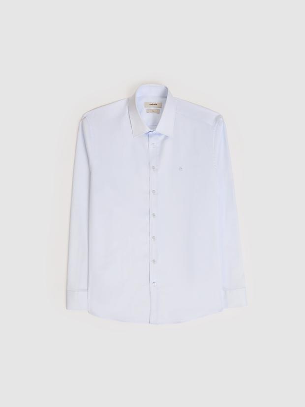 Açık Mavi Slim Fit Pamuk Klasik Gömlek