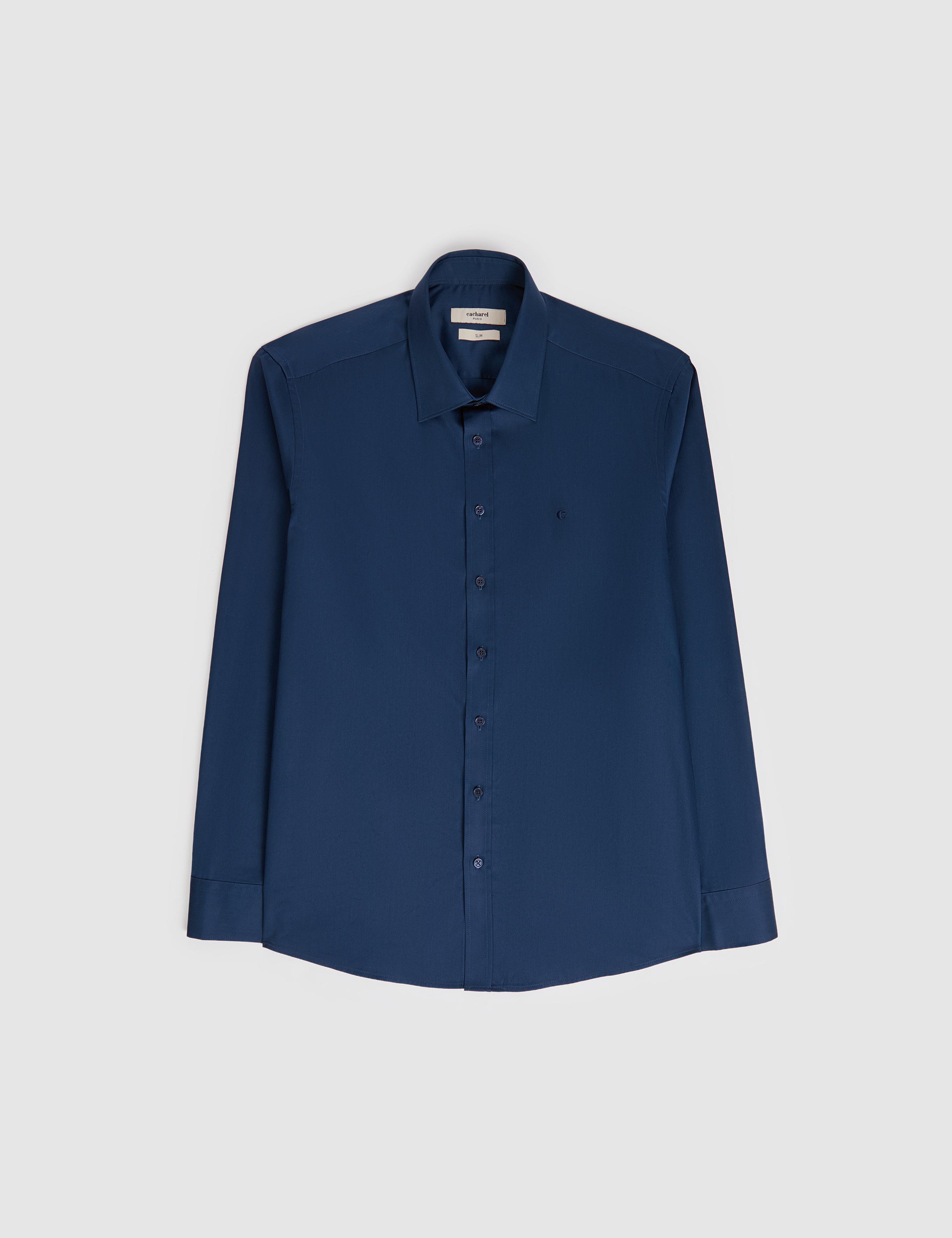 Lacivert Slim Fit Klasik Yaka Basic Gömlek - 50304037089