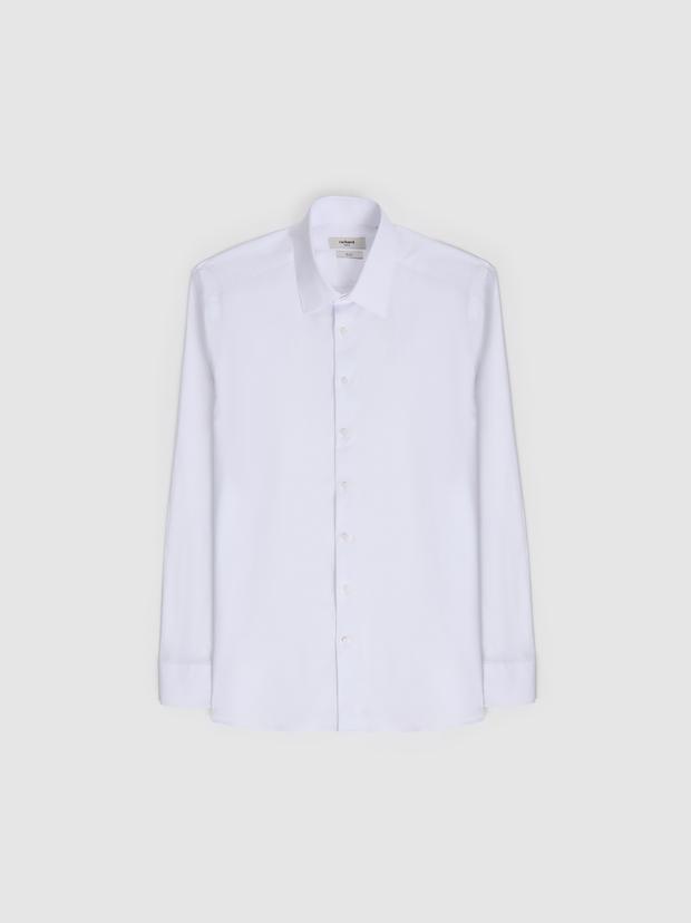 Beyaz Slim Fit %100 Pamuk Klasik Yaka Oxford Gömlek