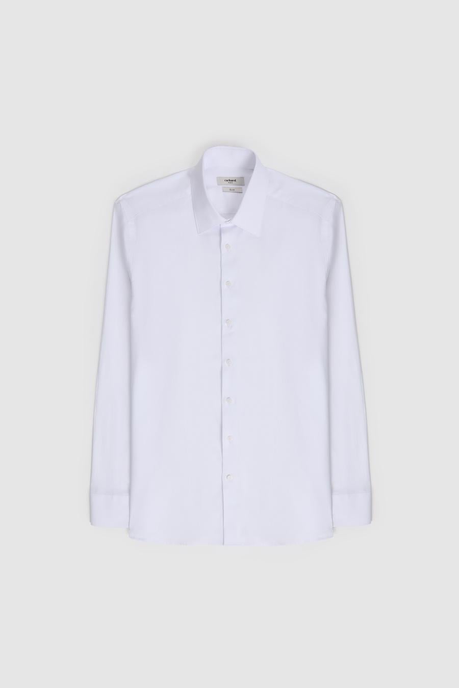 Beyaz Slim Fit %100 Pamuk Klasik Yaka Oxford Gömlek - 50318293024