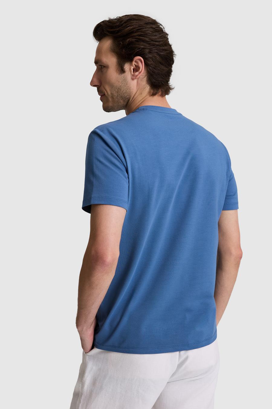 İndigo Slim Fit Pamuk Karışımlı Bisiklet Yaka Basic T-shirt - 50328373043