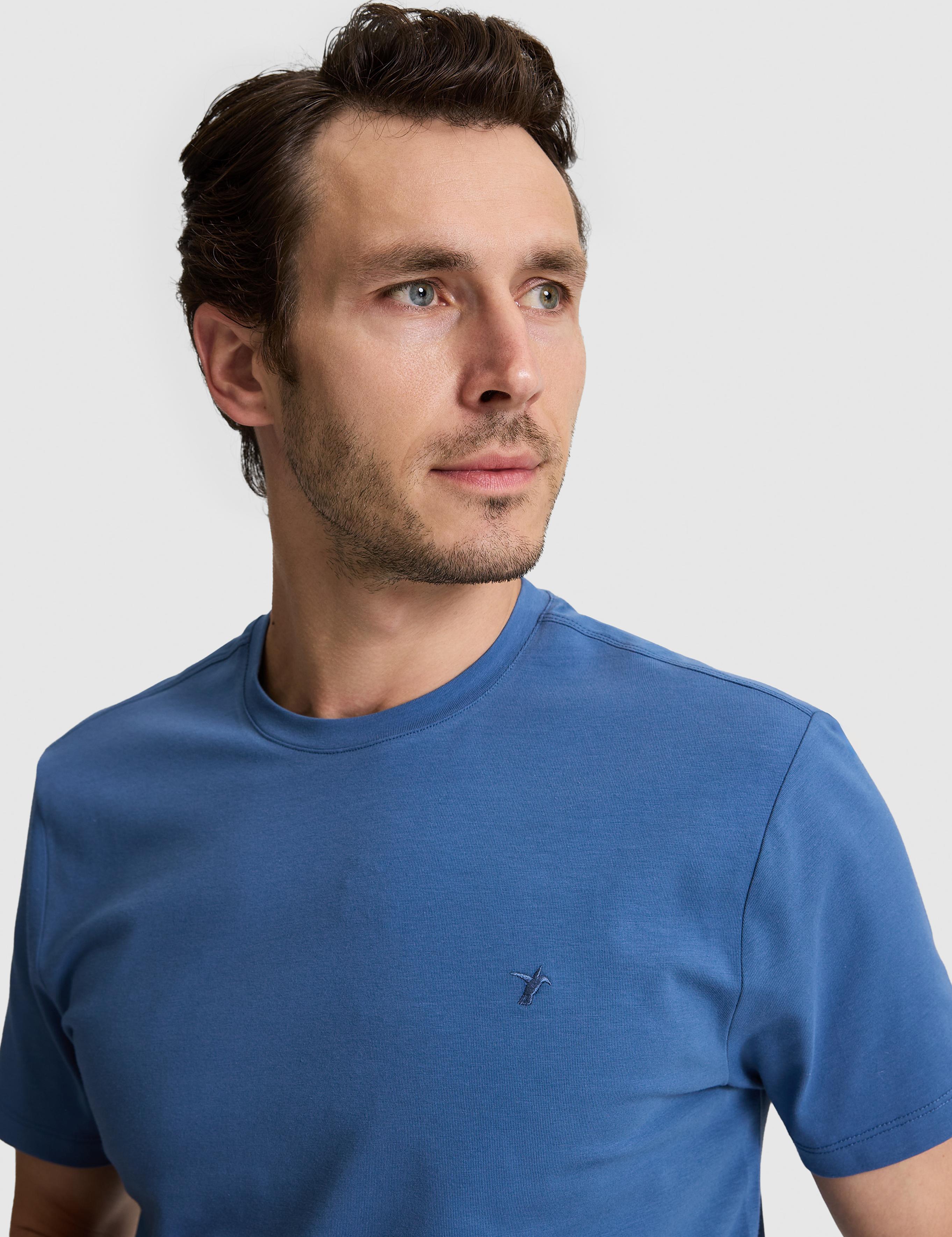 İndigo Slim Fit Pamuk Karışımlı Bisiklet Yaka Basic T-shirt - 50328373043