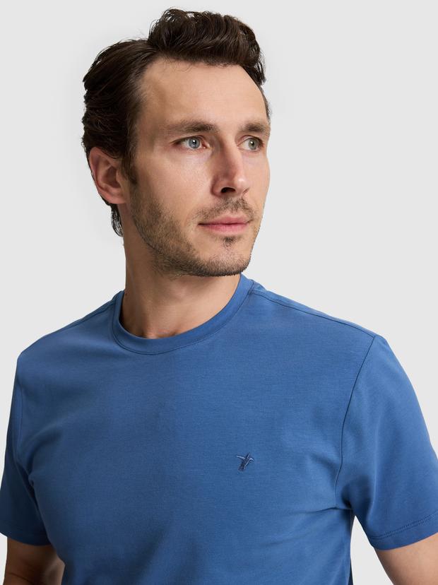 İndigo Slim Fit Pamuk Karışımlı Bisiklet Yaka Basic T-shirt