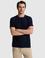 Lacivert Slim Fit Saf Pamuk İnce Fitilli Bisiklet Yaka T-shirt