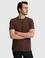 Kahverengi Slim Fit Pamuk Karışımlı Bisiklet Yaka Basic T-shirt