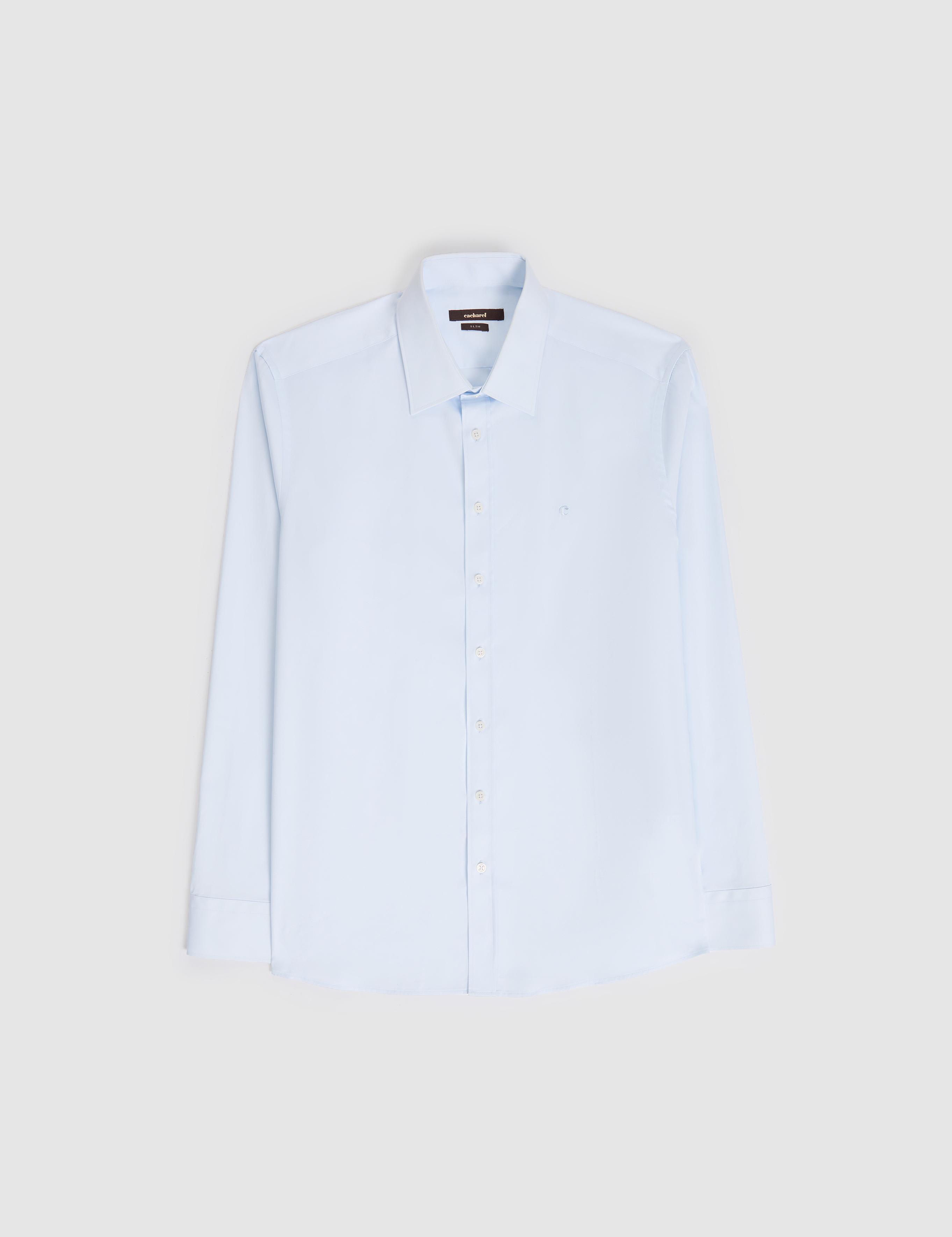 Açık Mavi Slim Fit Uzun Kollu Basic Gömlek - 50268503021