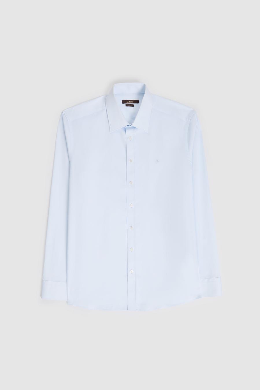 Açık Mavi Slim Fit Uzun Kollu Basic Gömlek - 50268503021