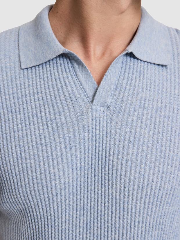 Bebe Mavi Slim Fit %100 Pamuk Apaş Yaka Triko T-shirt