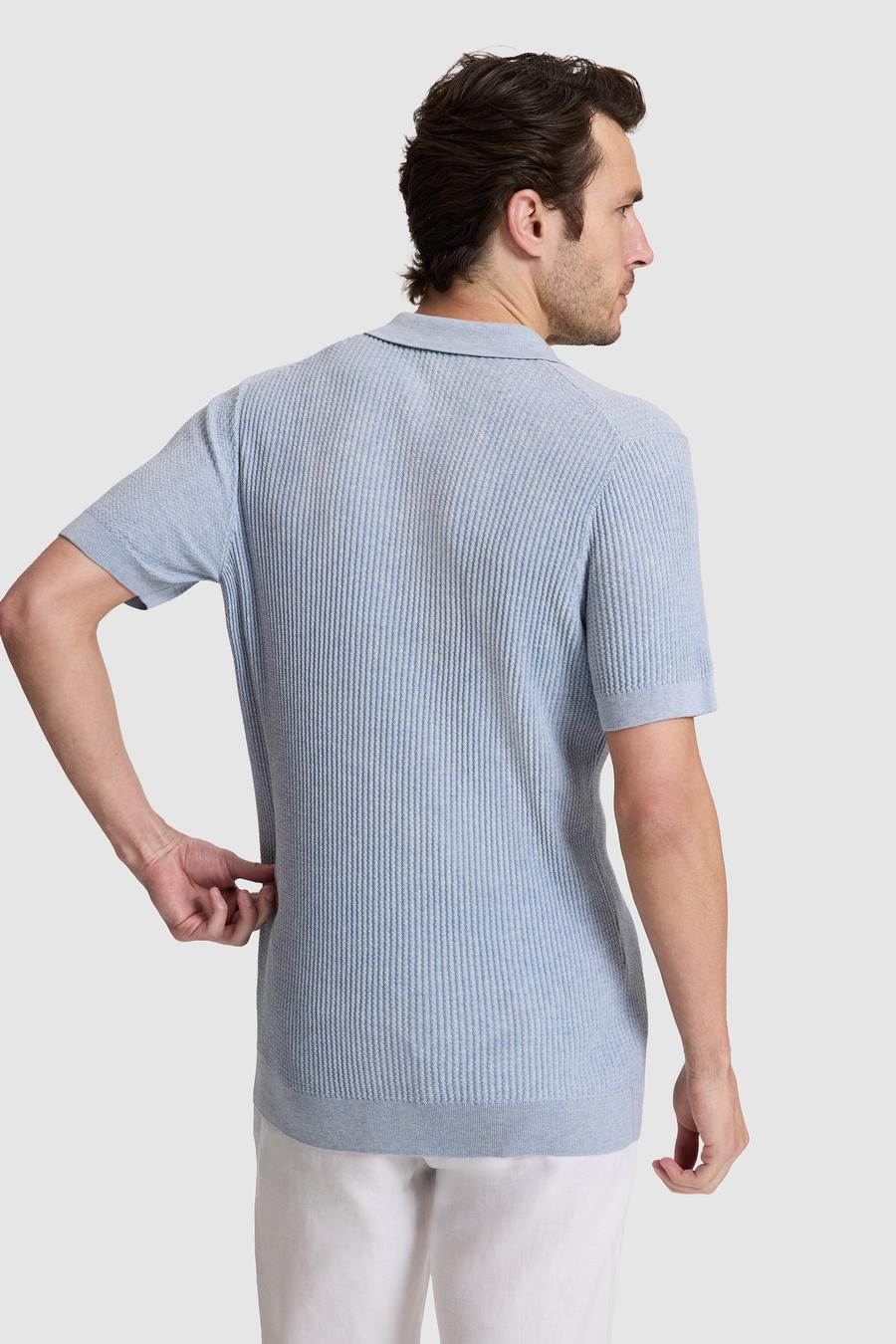 Bebe Mavi Slim Fit %100 Pamuk Apaş Yaka Triko T-shirt - 50320580021