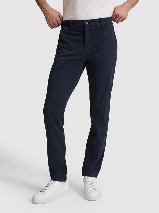 Lacivert Slim Fit Pamuk Karışımlı Kanvas Pantolon