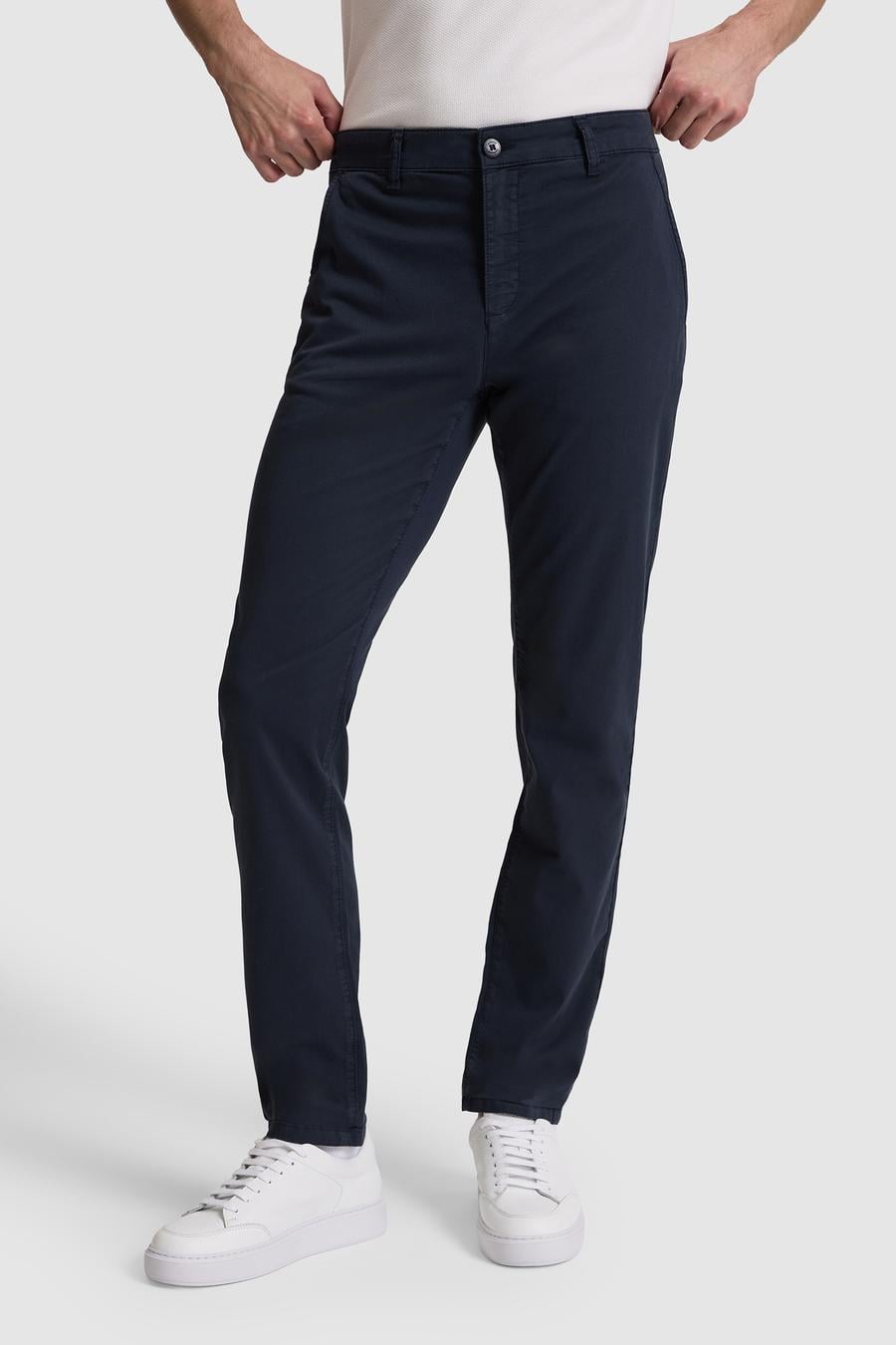 Lacivert Slim Fit Pamuk Karışımlı Kanvas Pantolon - 50328226063