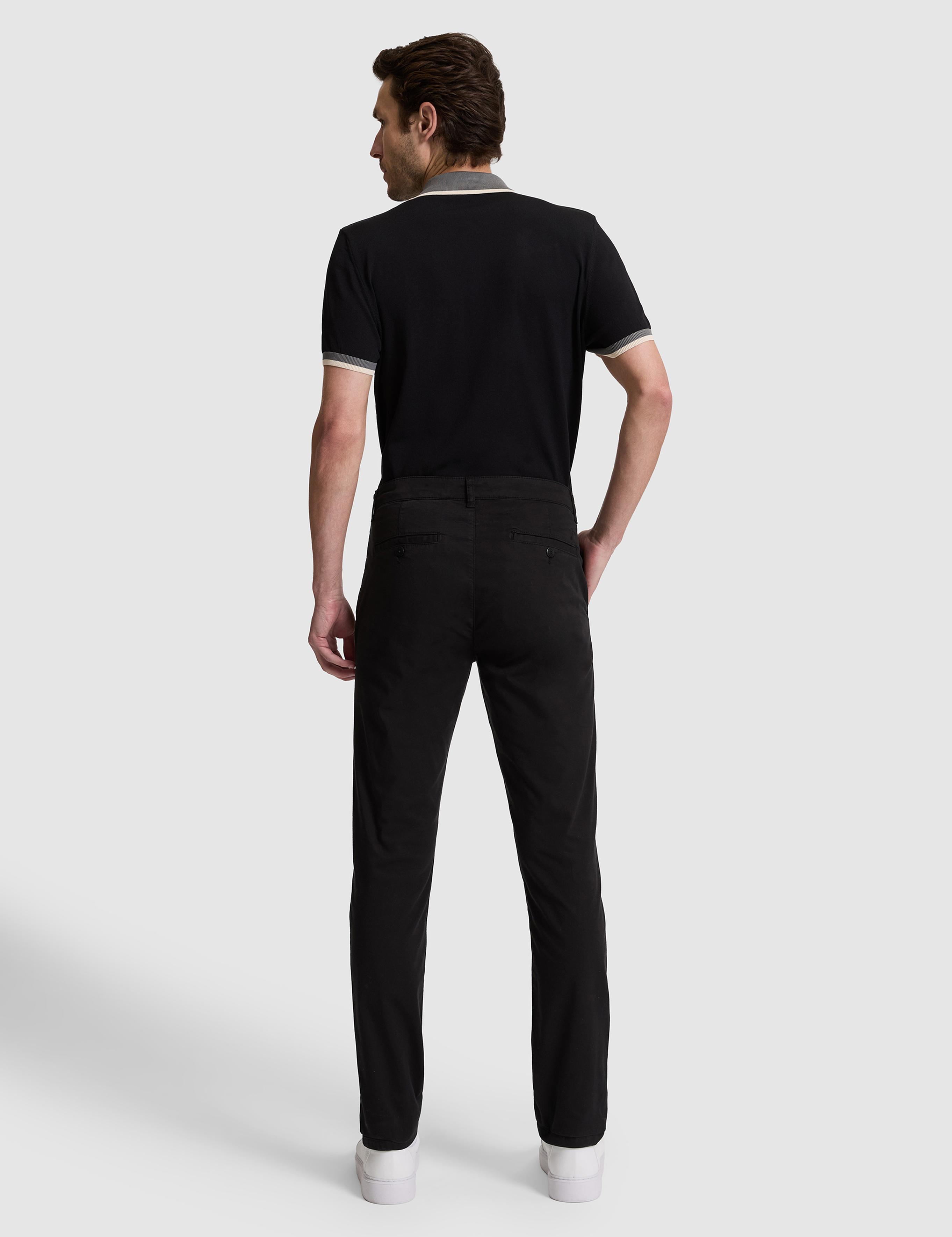 Siyah Slim Fit Pamuk Karışımlı Kanvas Pantolon - 50328226128