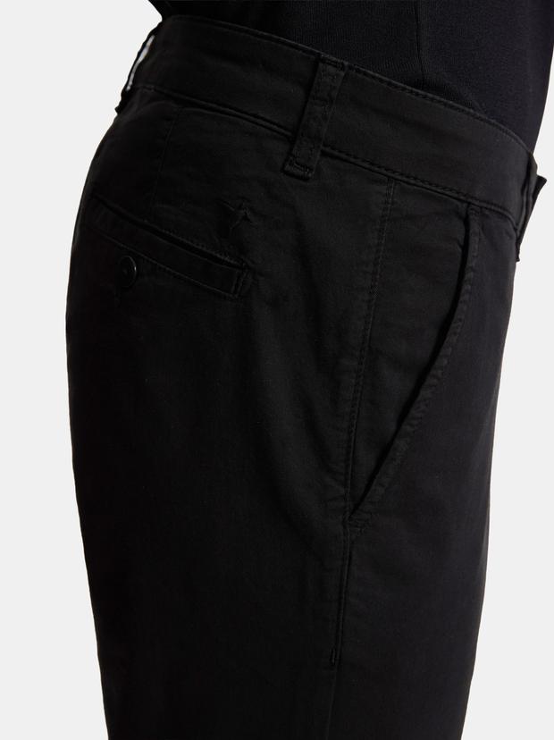 Siyah Slim Fit Pamuk Karışımlı Kanvas Pantolon