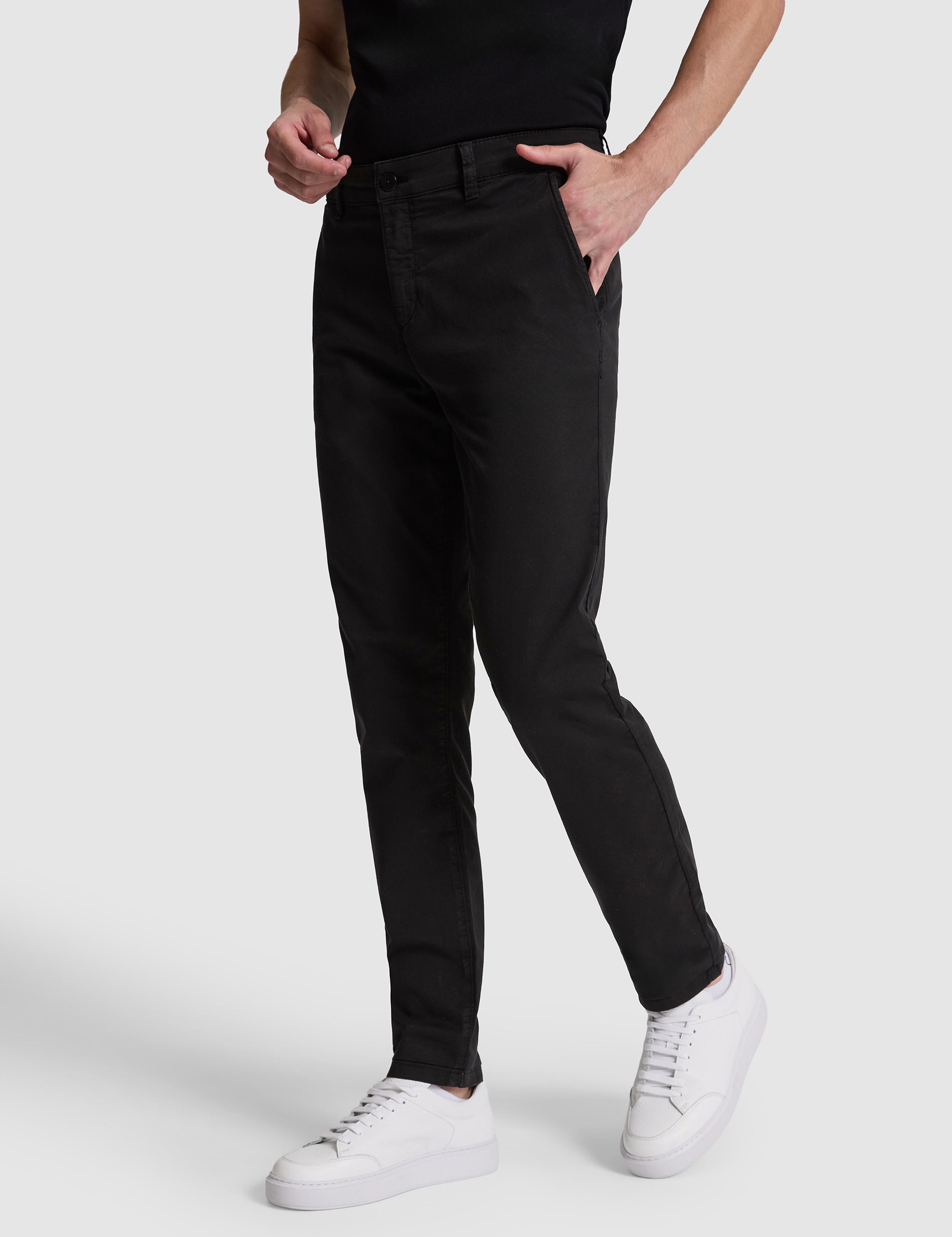 Siyah Slim Fit Pamuk Karışımlı Kanvas Pantolon - 50328226128