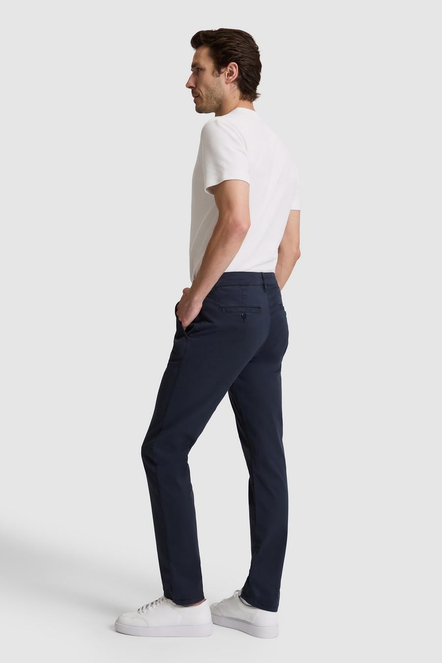 Lacivert Slim Fit Pamuk Karışımlı Kanvas Pantolon - 50328226063