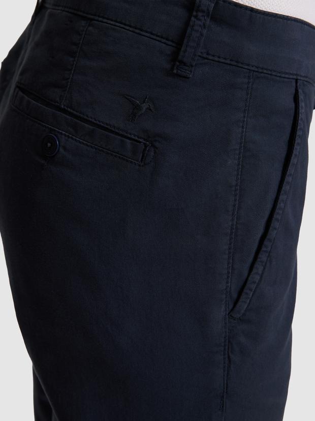 Lacivert Slim Fit Pamuk Karışımlı Kanvas Pantolon
