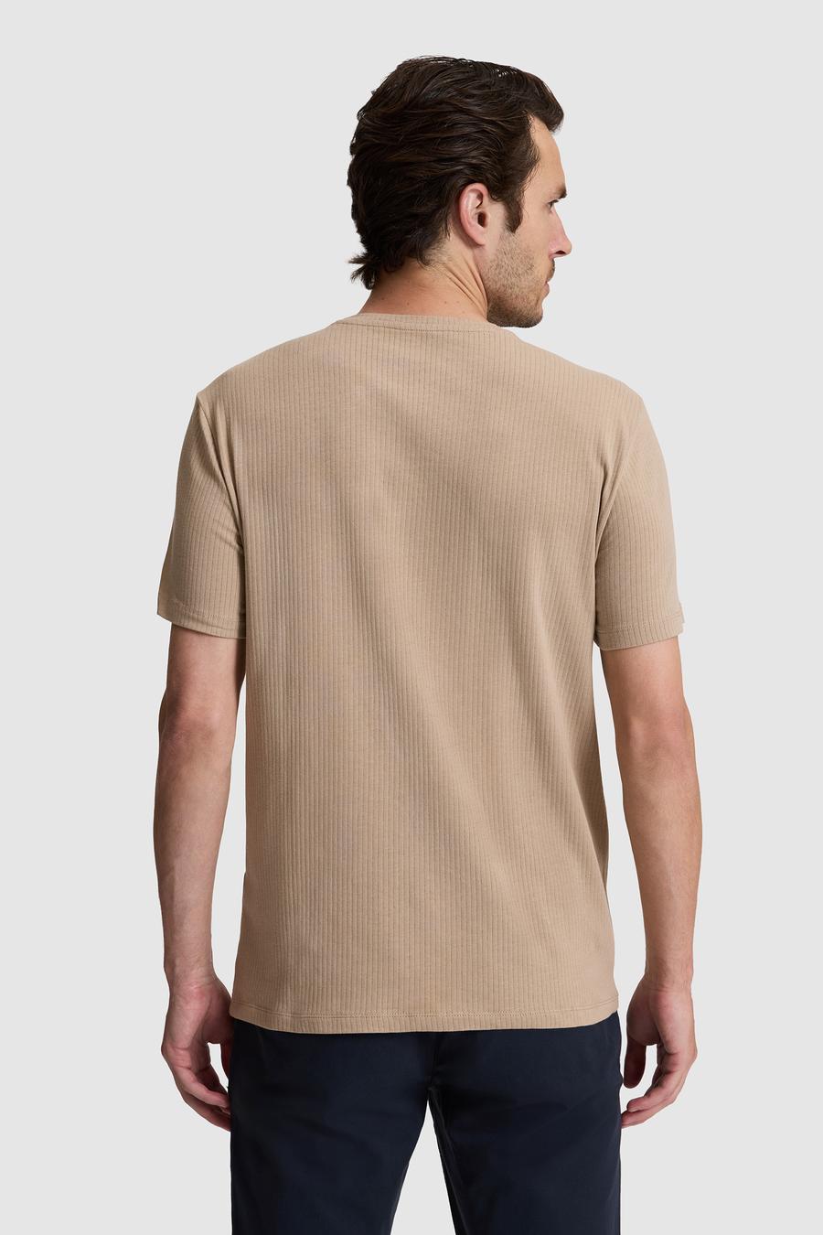 Vizon Regular Fit Pamuk Karışımlı Çizgili Bisiklet Yaka T-shirt - 50320530001