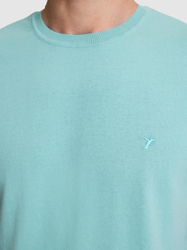 Mint Slim Fit %100 Pamuk Bisiklet Yaka Triko T-shirt