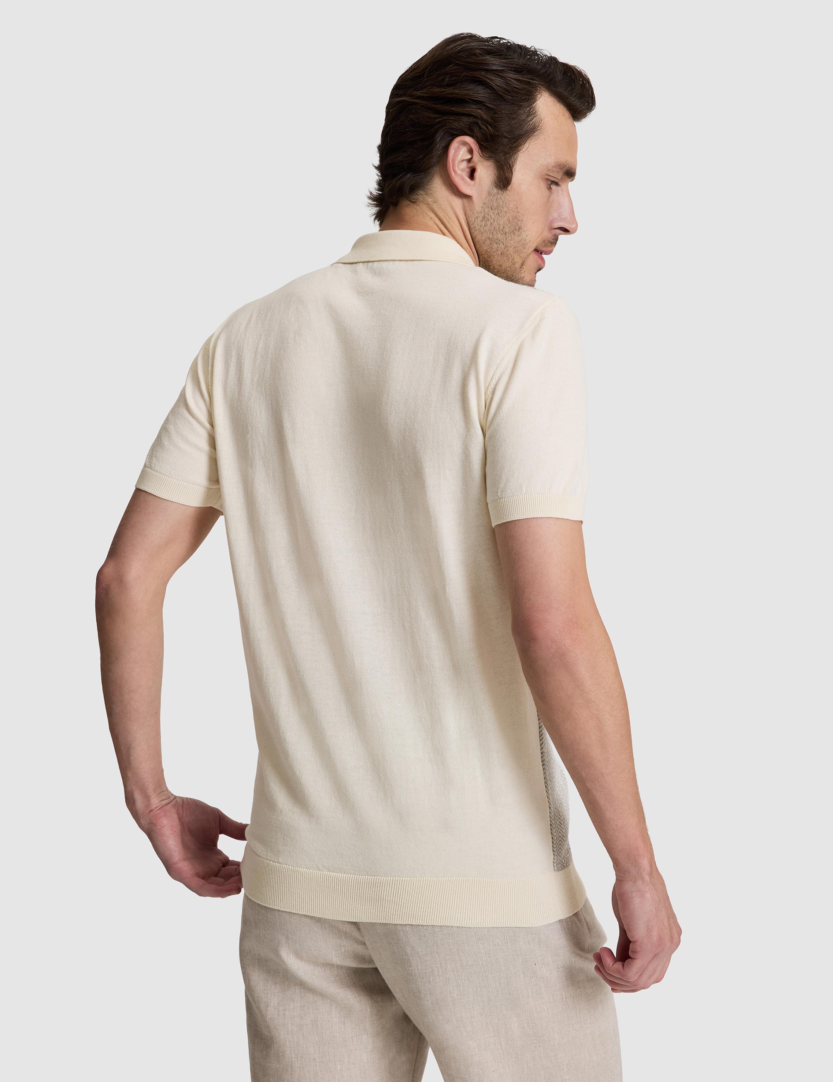 Açık Gri Slim Fit %100 Pamuk Fermuarlı Polo Yaka Triko T-shirt - 50320671010