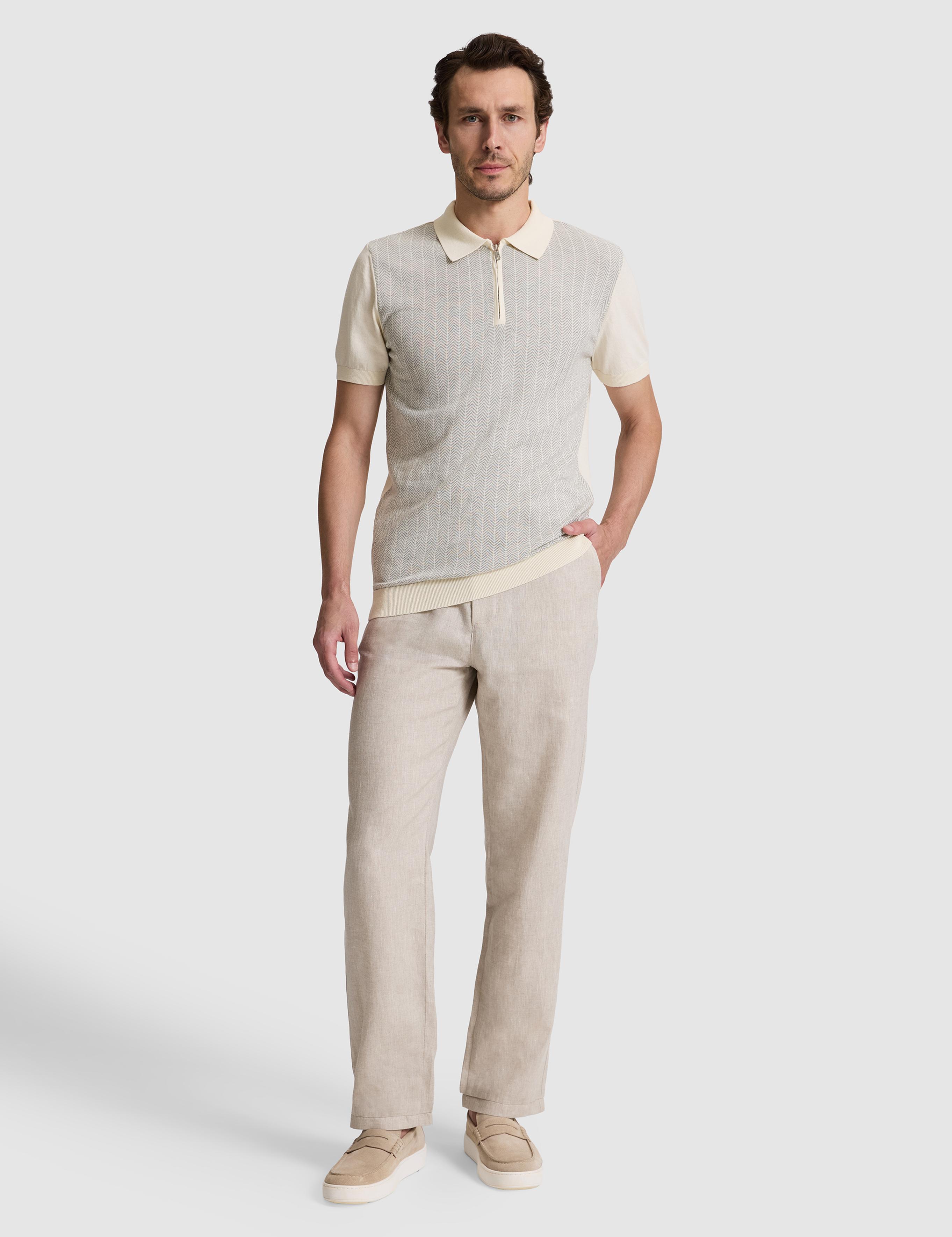 Açık Gri Slim Fit %100 Pamuk Fermuarlı Polo Yaka Triko T-shirt - 50320671010