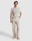 Bej Loose Fit %100 Keten Kanvas Pantolon