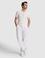 Beyaz Loose Fit %100 Keten Kanvas Pantolon