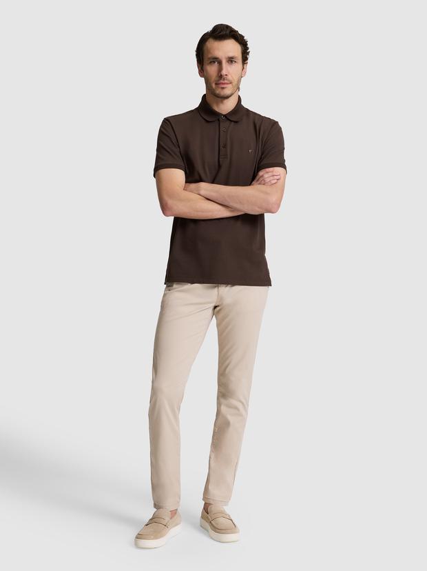 Bej Slim Fit Pamuk Karışımlı Kanvas Pantolon