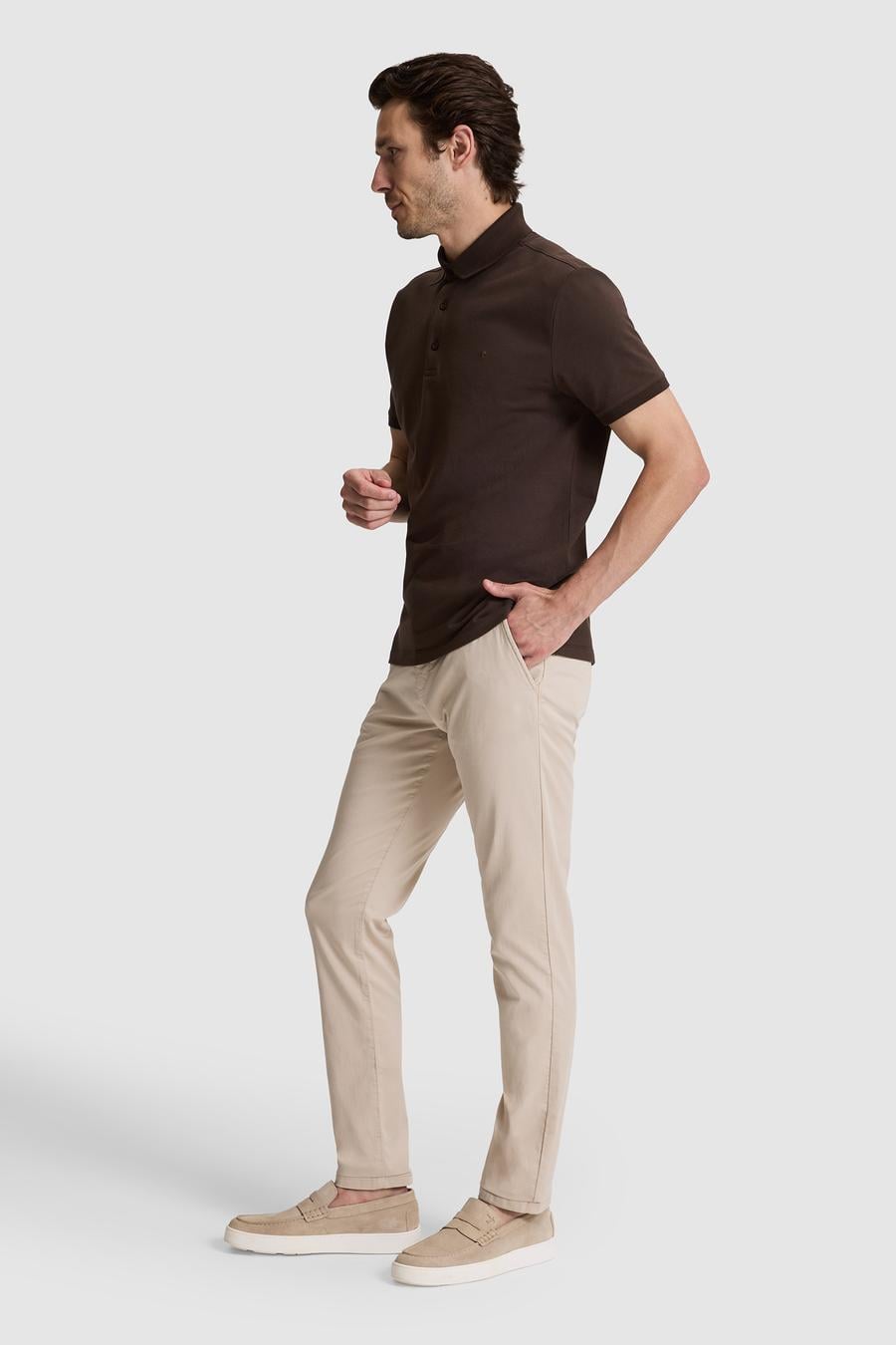 Bej Slim Fit Pamuk Karışımlı Kanvas Pantolon - 50328226003