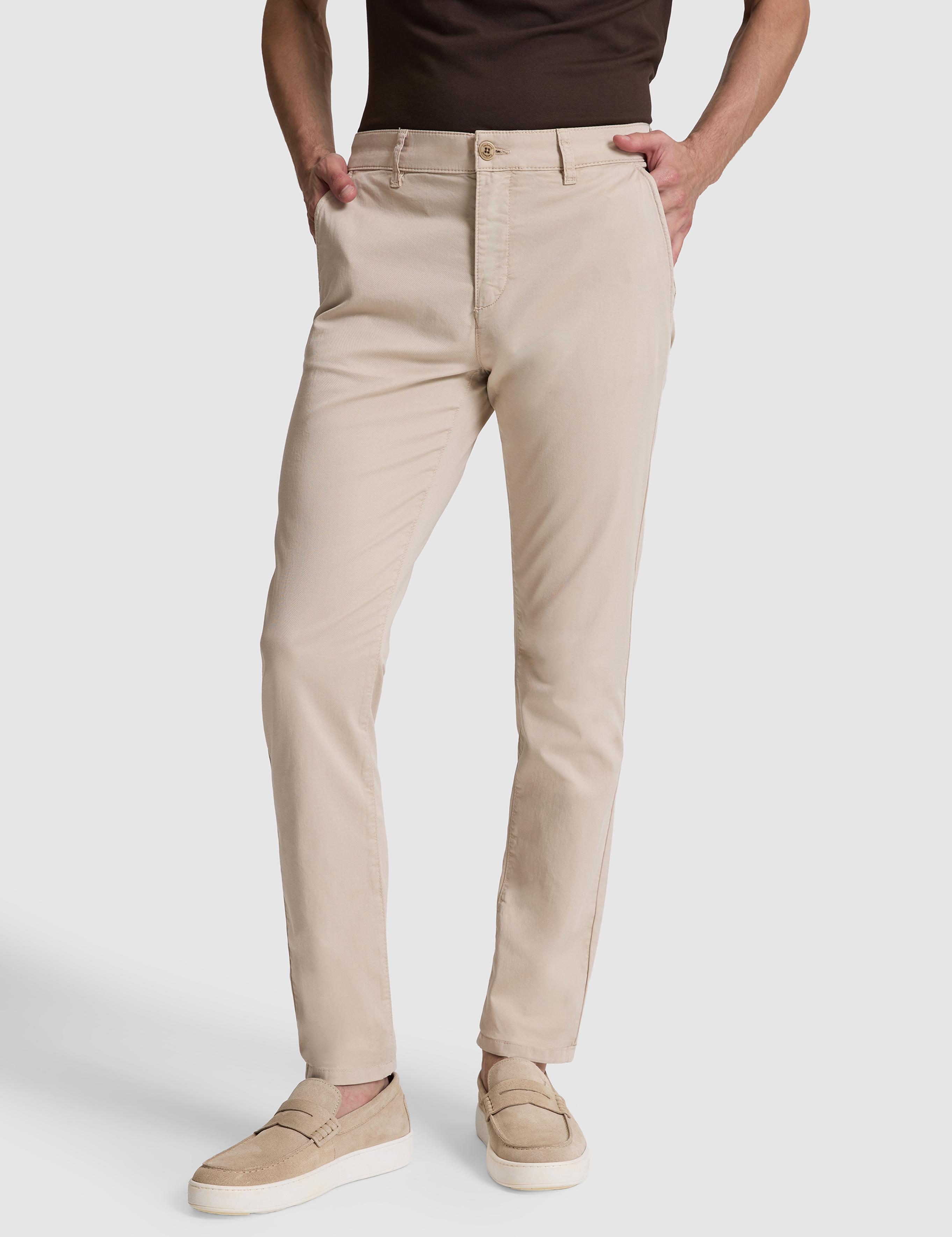 Bej Slim Fit Pamuk Karışımlı Kanvas Pantolon - 50328226003