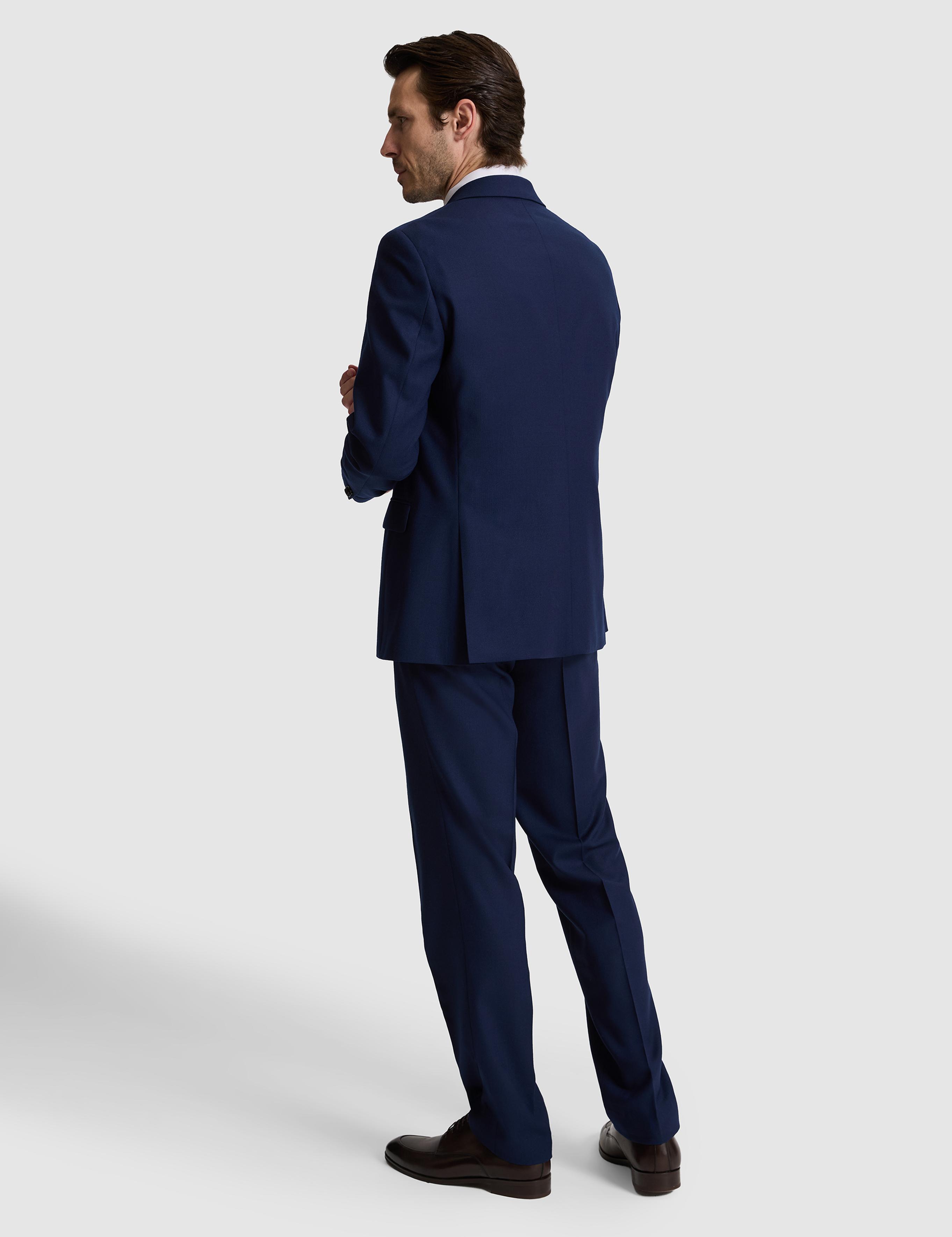 Lacivert Slim Fit Mono Yaka Yün Karışımlı Takım Elbise - 50324839008