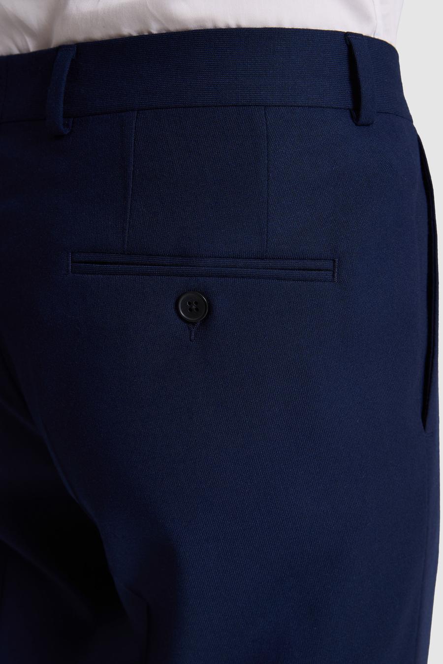 Lacivert Slim Fit Mono Yaka Yün Karışımlı Takım Elbise - 50324839008