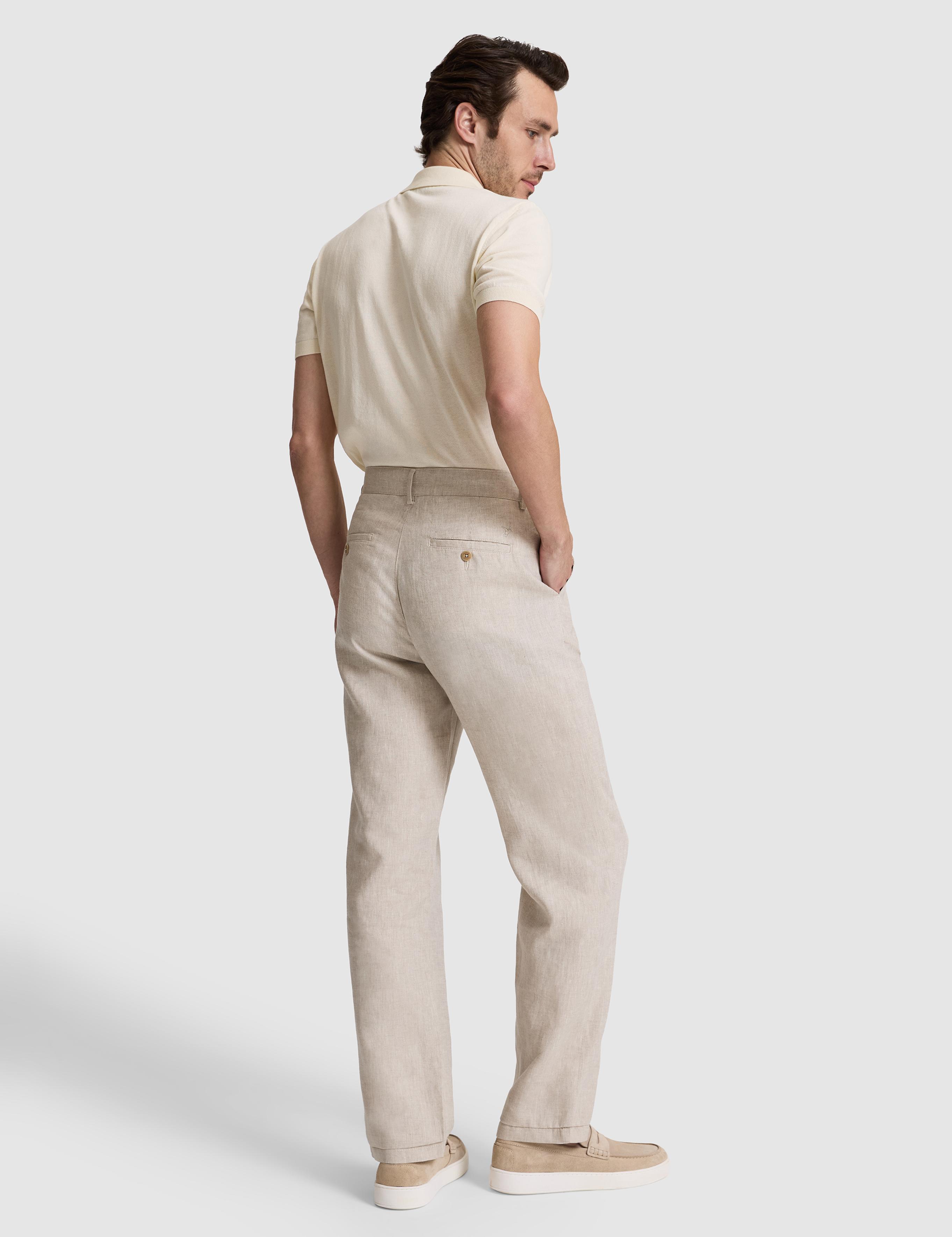 Bej Loose Fit %100 Keten Kanvas Pantolon - 50324507073
