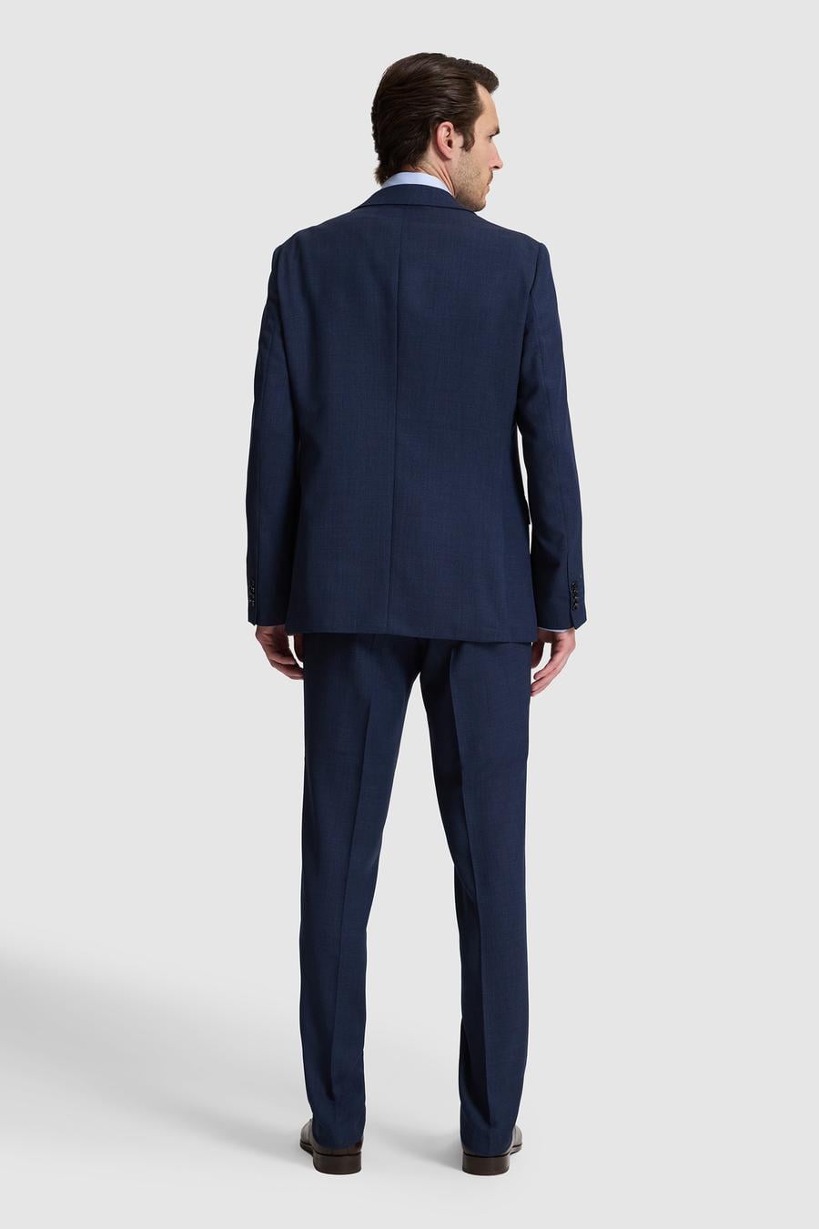 lacivert Slim Fit %100 Yün Mikro Desen Mono Yaka Takım Elbise - 50319151008