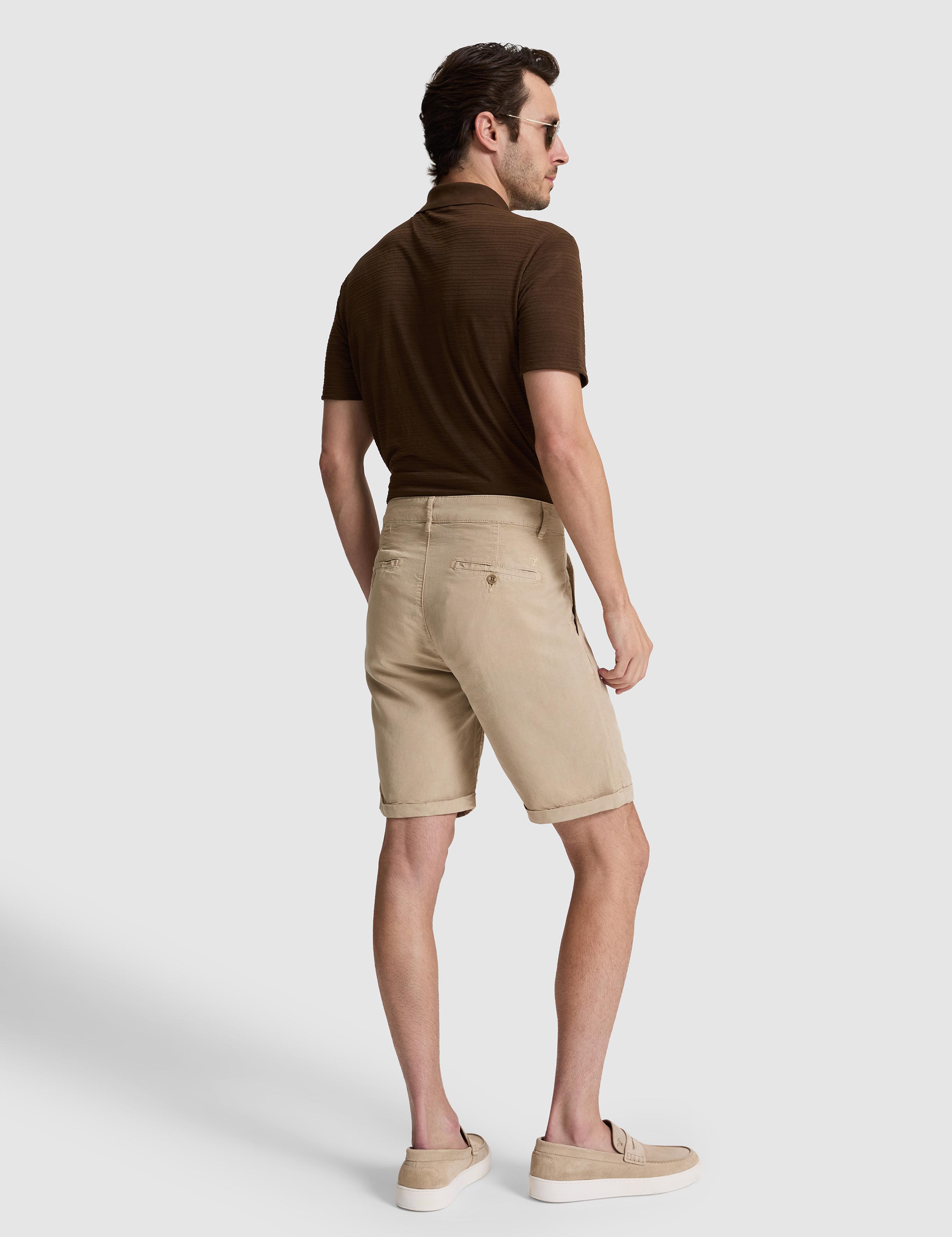 Bej Regular Fit Pileli Bermuda Şort - 50321111033