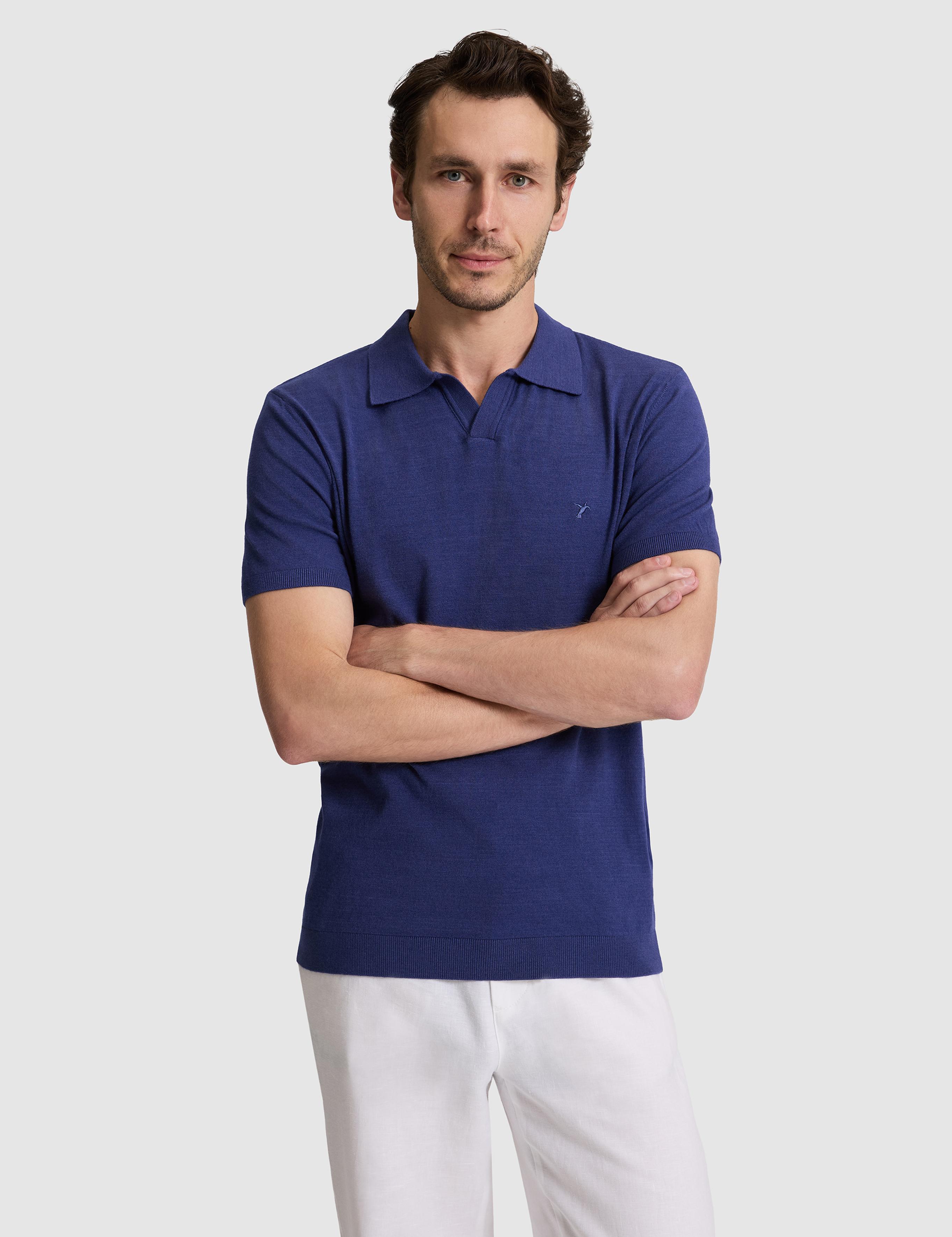 İndigo Slim Fit Modal Karışımlı Apaş Yaka Triko T-shirt - 50324008034