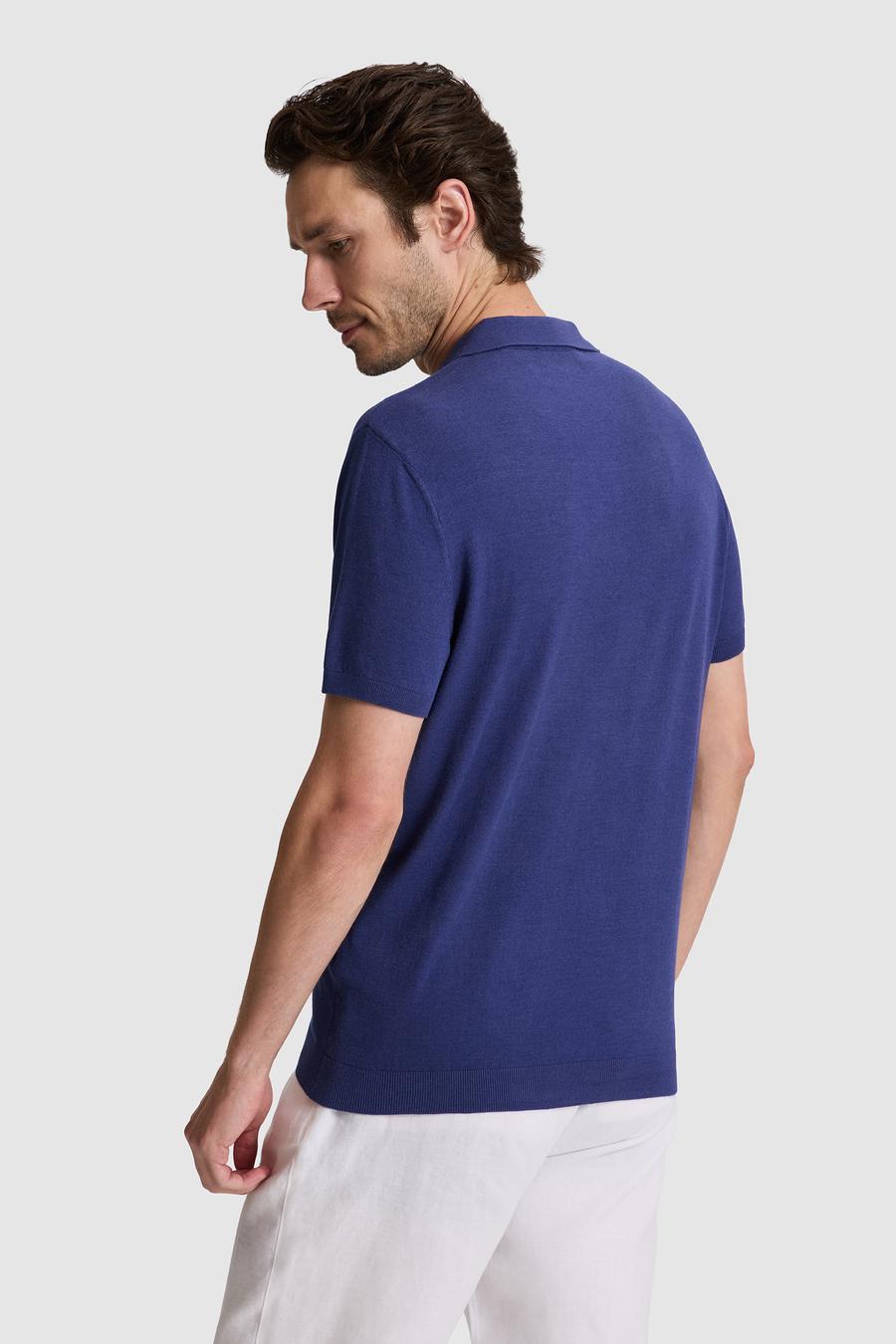 İndigo Slim Fit Modal Karışımlı Apaş Yaka Triko T-shirt - 50324008034