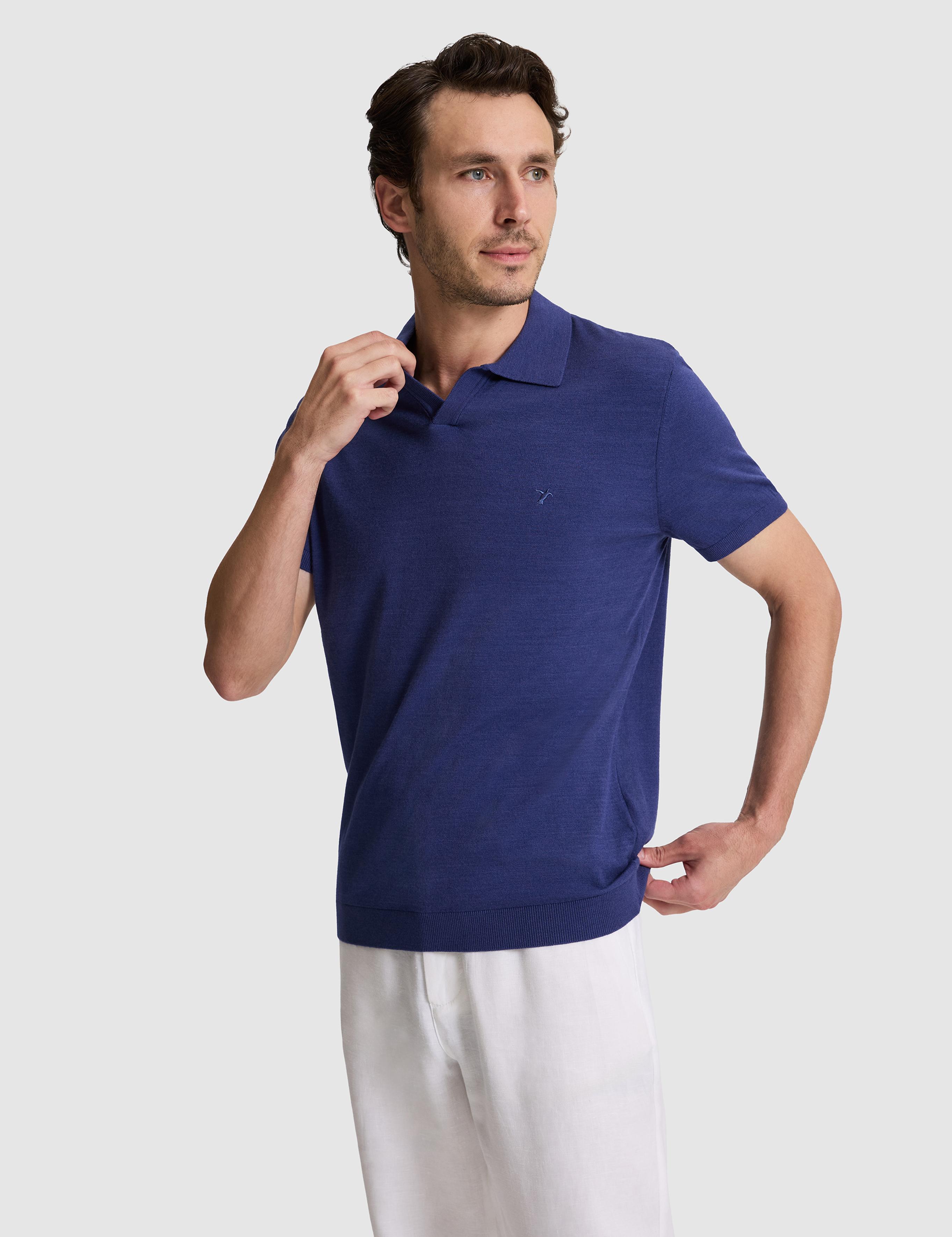 İndigo Slim Fit Modal Karışımlı Apaş Yaka Triko T-shirt - 50324008034