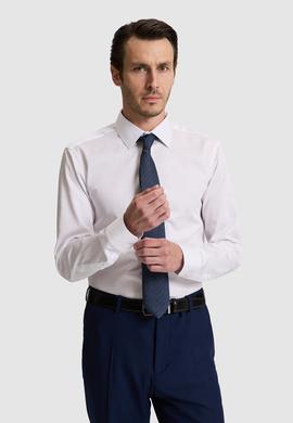 Beyaz Slim Fit %100 Pamuk Klasik Yaka Basic Gömlek