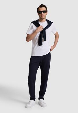 Lacivert Slim Fit Pamuk Karışımlı Düz Paça Eşofman Altı