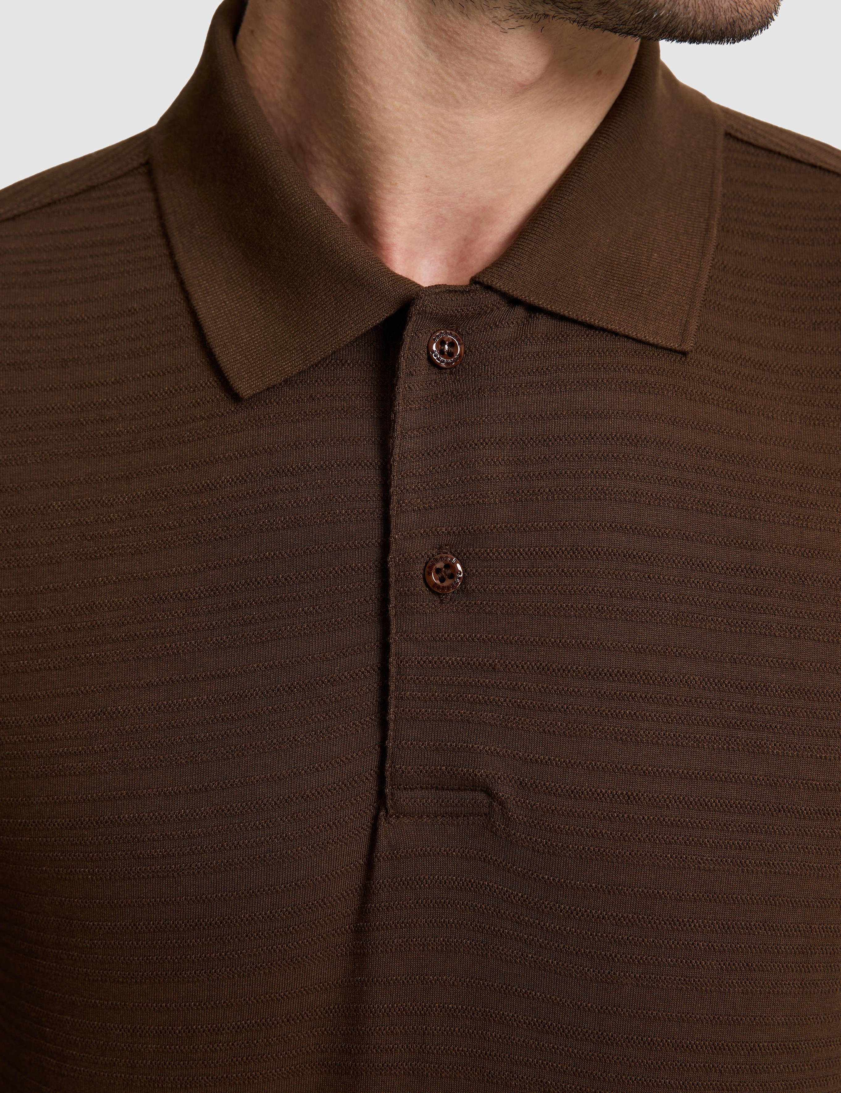 Kahverengi Slim Fit Polo Yaka T-shirt - 50328376008