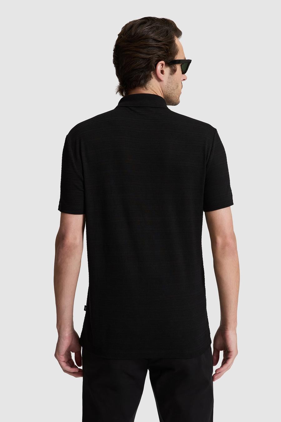 Siyah Slim Fit Polo Yaka T-shirt - 50328376029
