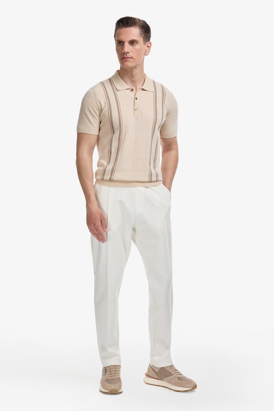 Ekru Slim Fit Nervürlü Eşofman Altı - 50320576043