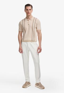 Ekru Slim Fit Nervürlü Eşofman Altı