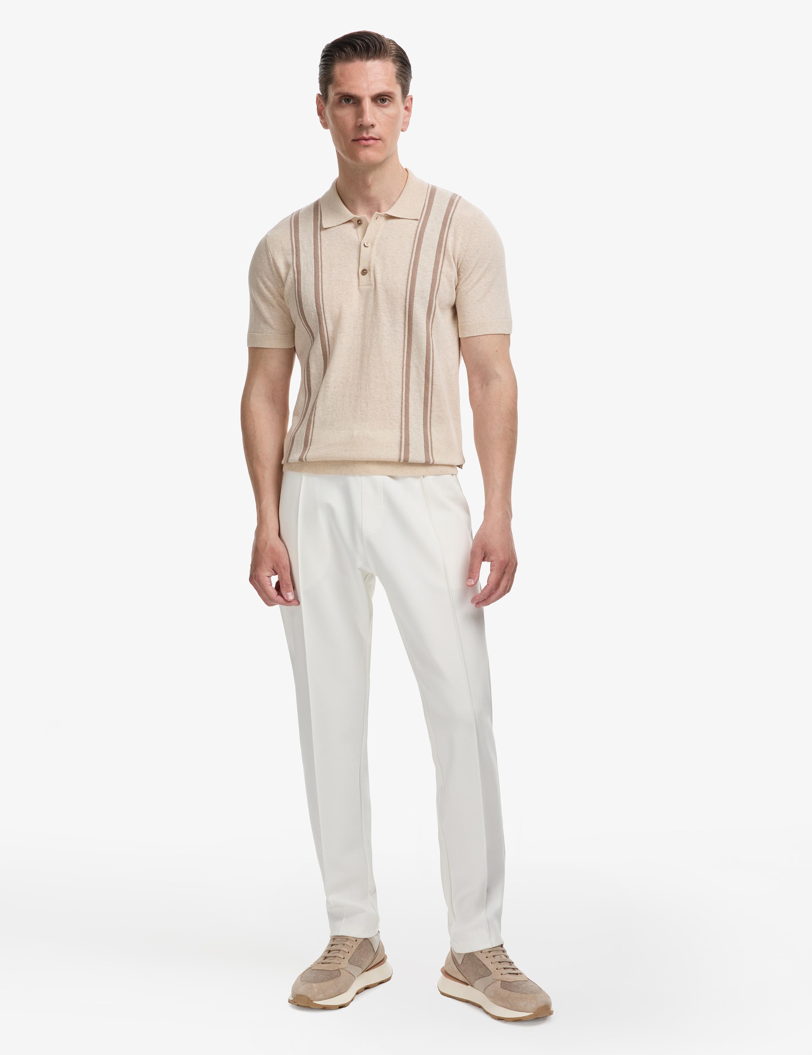 Ekru Slim Fit Nervürlü Eşofman Altı - 50320576043