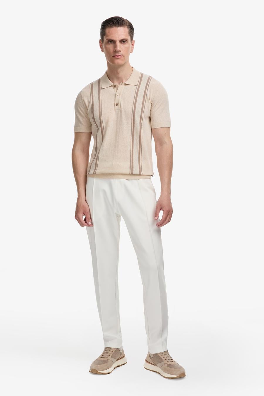 Ekru Slim Fit Nervürlü Eşofman Altı - 50320576043