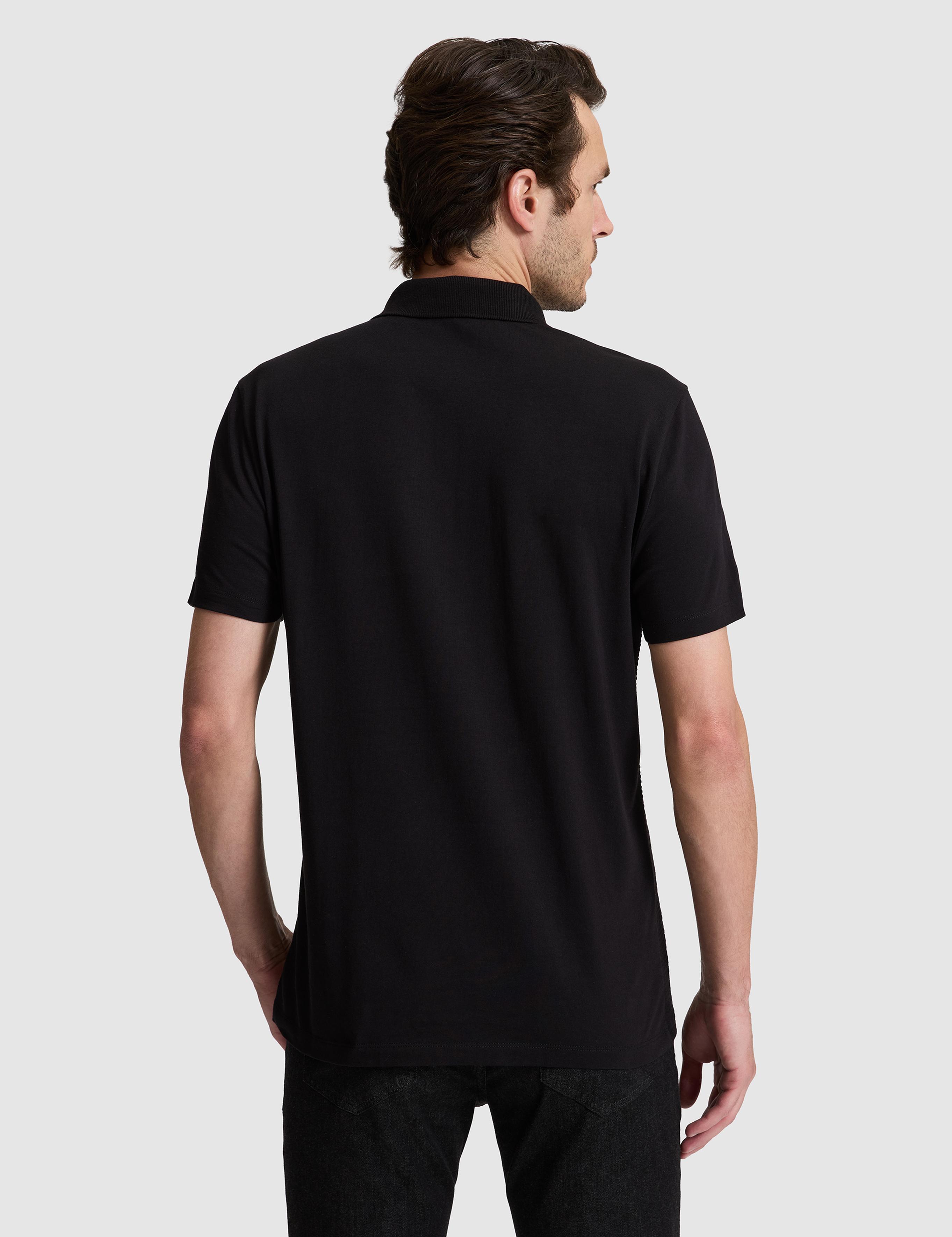 Siyah Slim Fit Fermuarlı Polo Yaka T-shirt - 50328377012